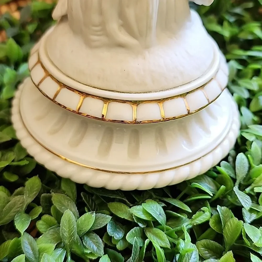 Vintage Bisque Porcelain Cherub Boy Holding Grapes Andrea By Sadek 1952